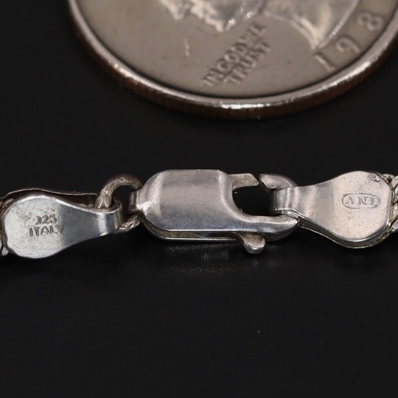 Sterling Silver Braided Ball & Herringbone Chain 7.25" Bracelet Made in Italy - Picture 5 of 5